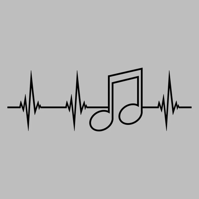 music note frequency heart beat pulse sign party m