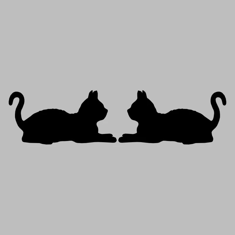 2 liegende Katzen Silhouette