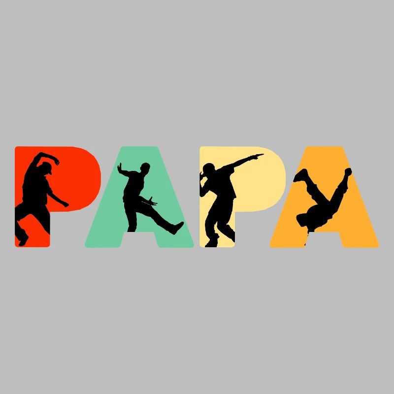 Silhouette rétro de danse de rue Papa Dancer