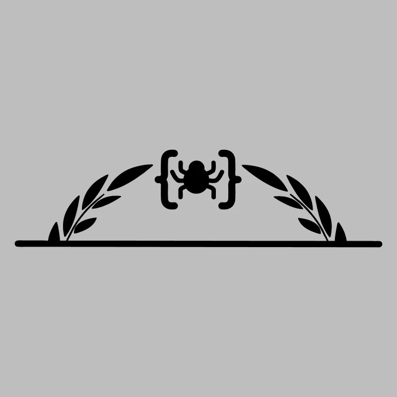Code logo araignée en demi-couronne de laurier
