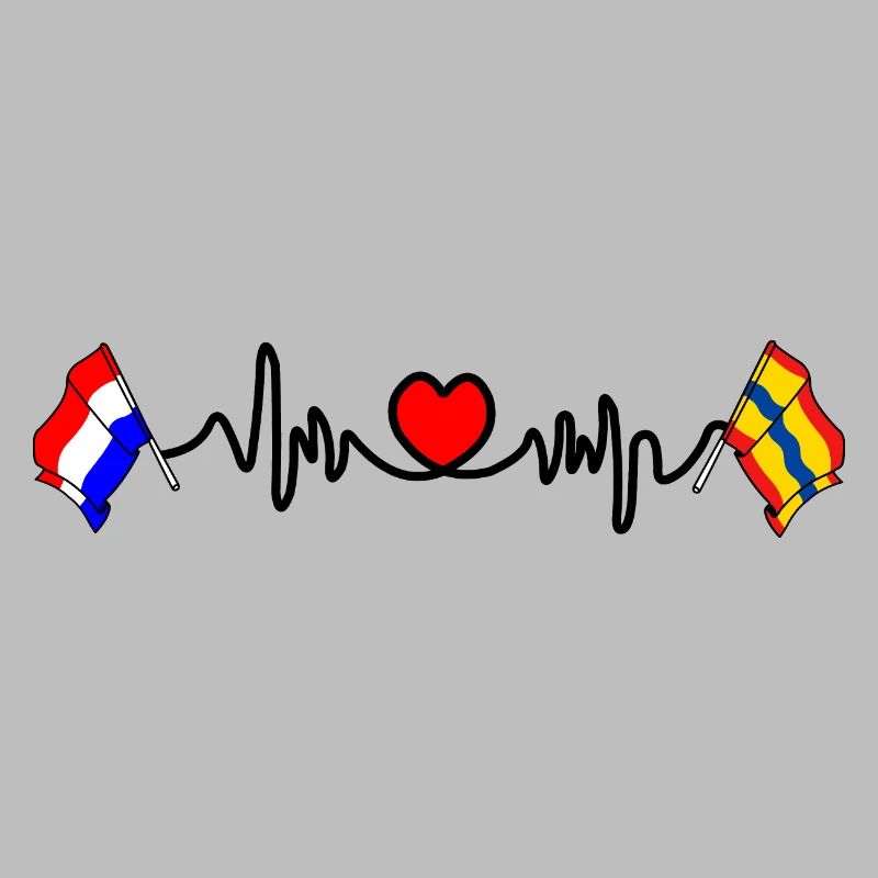 Coeur cardio avec drapeau Pays-Bas, Overijssel