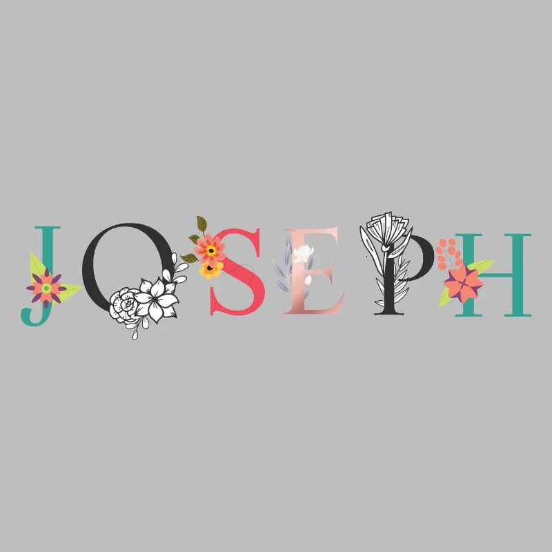JOSEPH Art Prénom Avec Fleurs Brodées