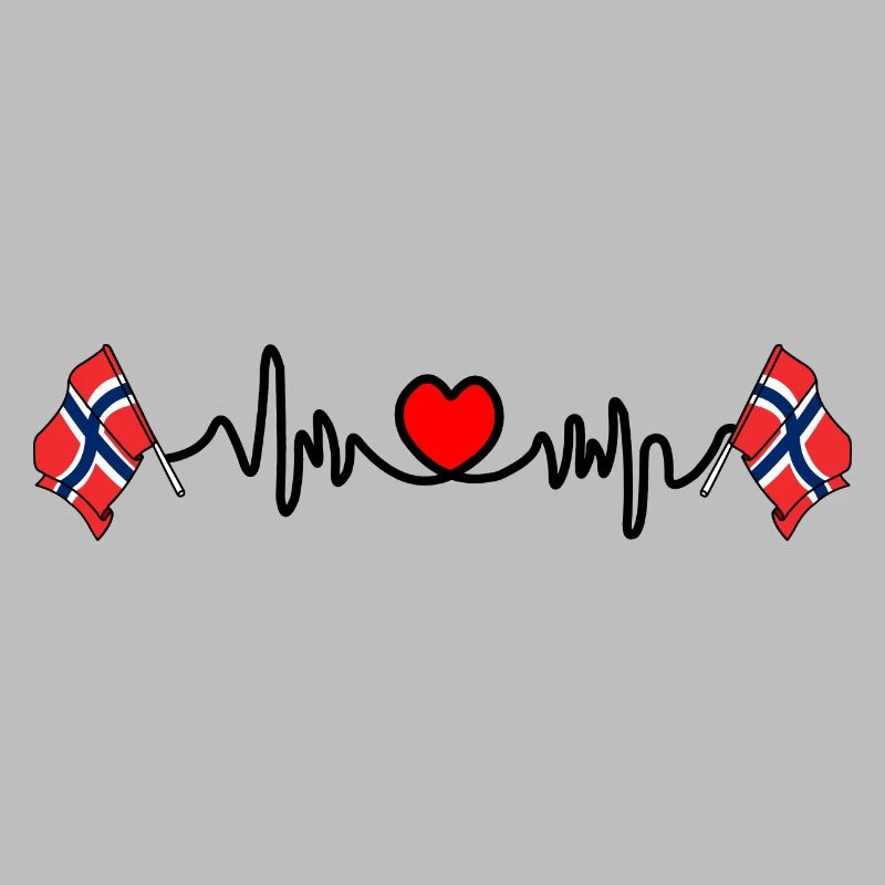 Herzfrequenz Cardio Flagge Norwegen
