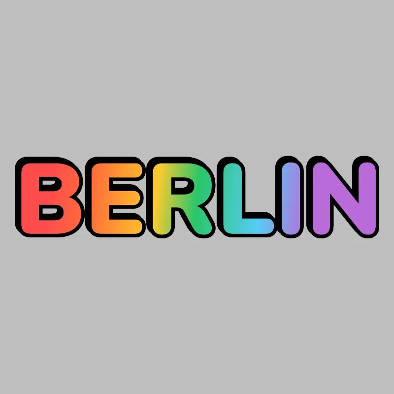 Berlin Rainbow Gradient Letters LGBT