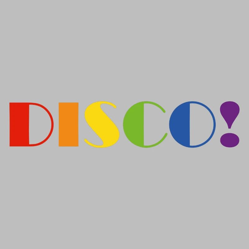 DISCO rainbow text