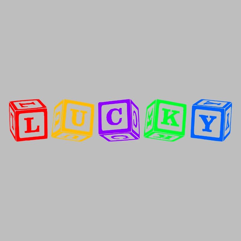 Lucky – Conception colorée de lettres en cube 3D