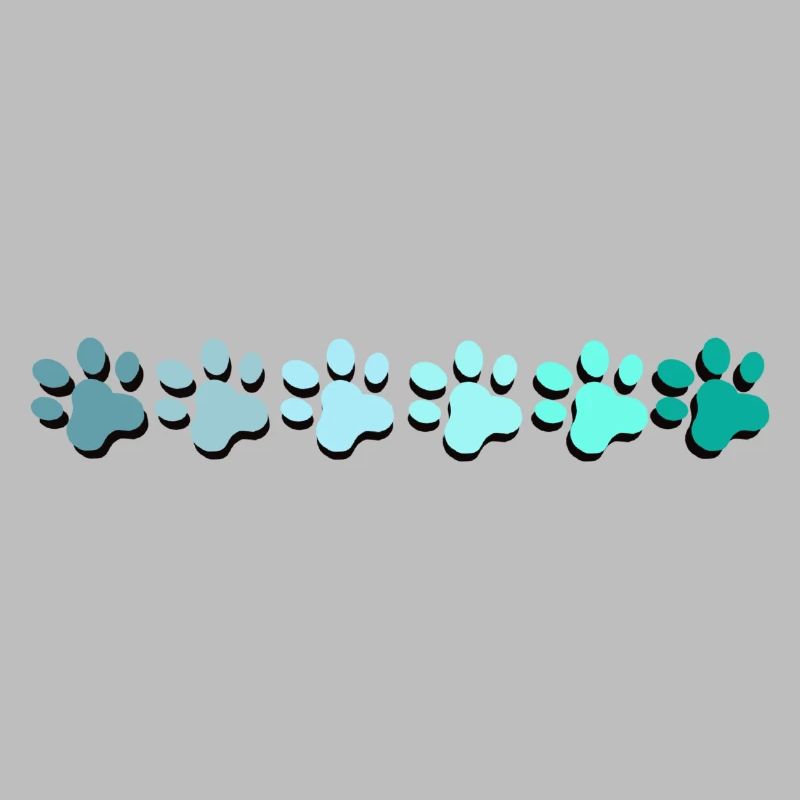 Conception abstraite d’empreinte de patte dans les couleurs de la mer