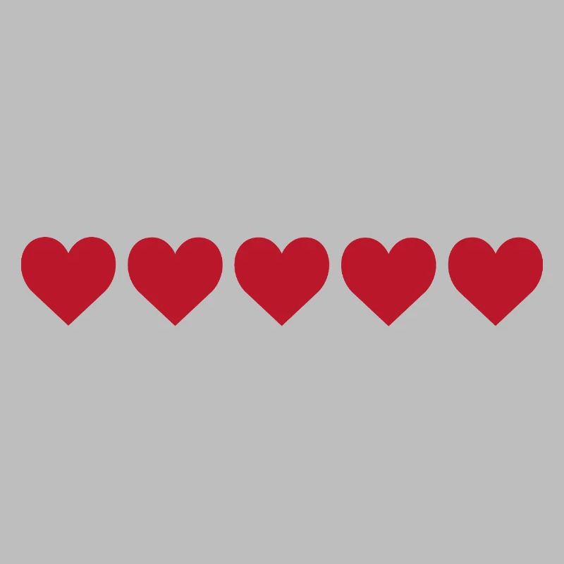 Red hearts in minimalist pattern