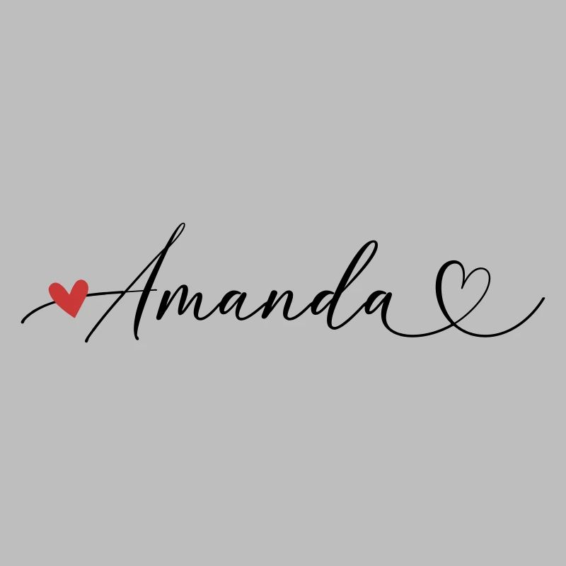 Amanda Last name First name Calligraphy heart