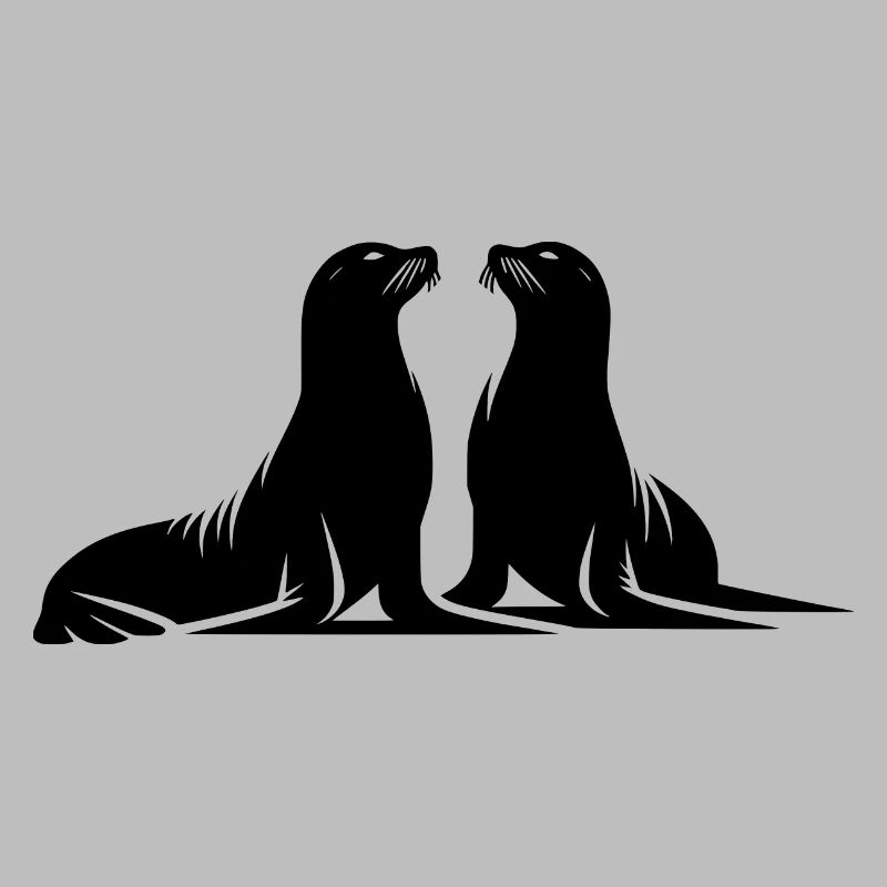 Phoques mignons sur la plage de la mer