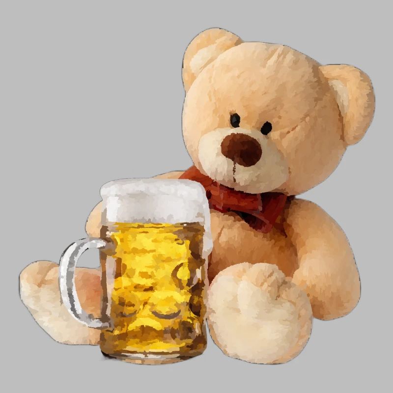 Bär mit Bier Biershirt Biertrinker