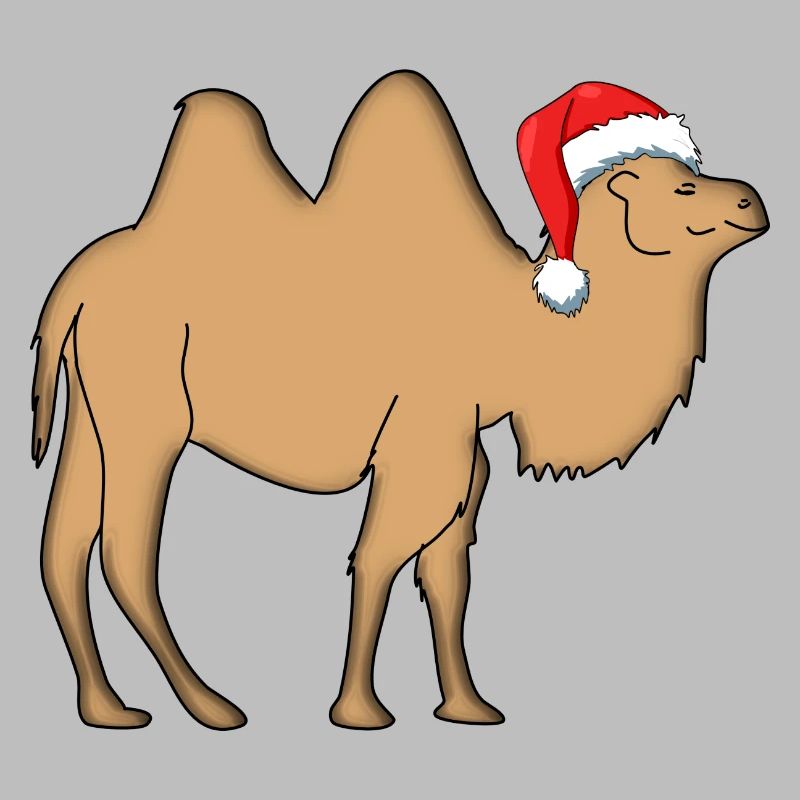 Camel with Santa hat
