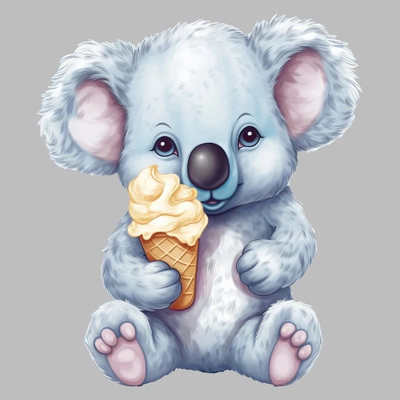 Joli koala comique avec crème glacée molle à la vanille