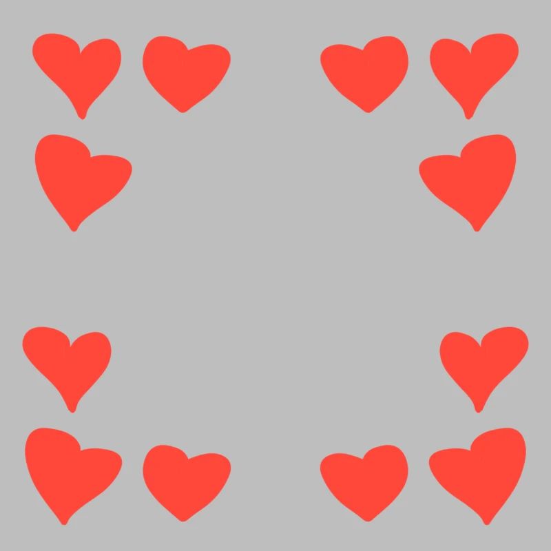 Hearts Pattern Frame Square Heart Red