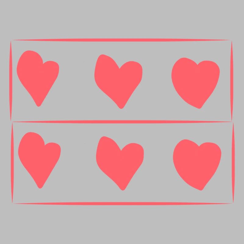 Six Hearts Heart Pink Rectangle Pattern