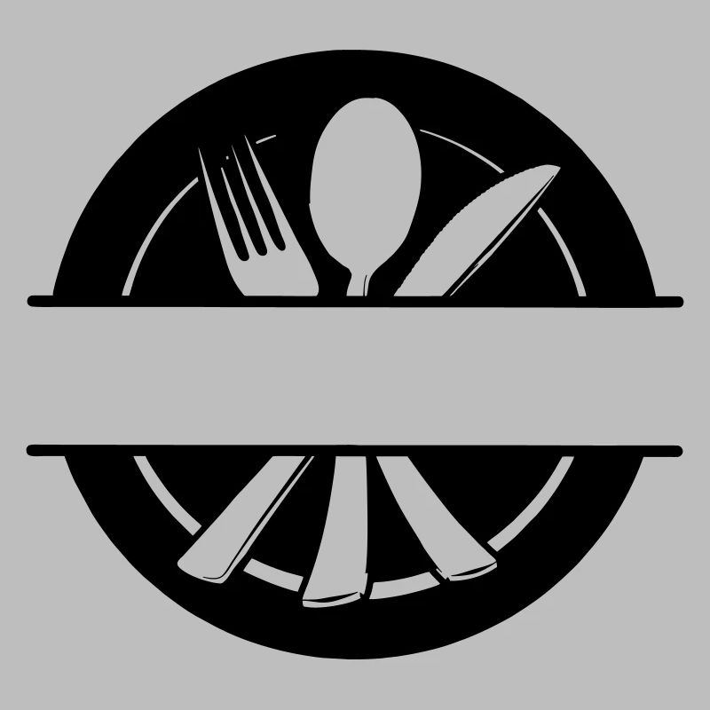 Cutlery menu logo with plate