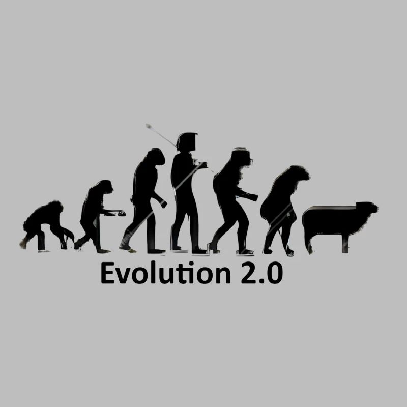 Evolution des Menschen in Silhouette