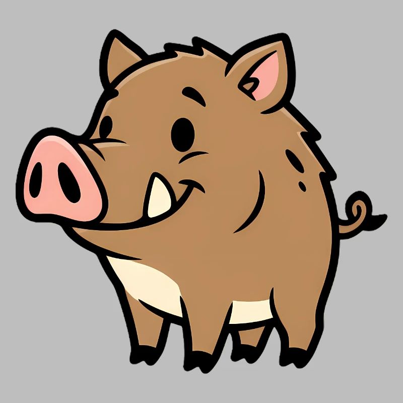 Süßes Wildschwein Comic Glücksbringer