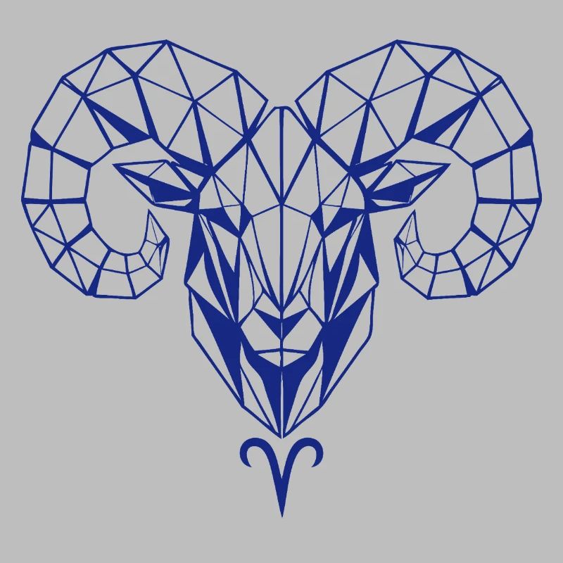 Geometric ram's head polygon