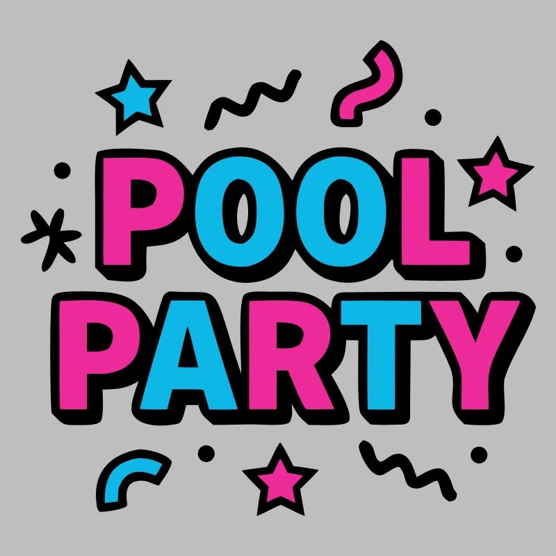 Pool Party 90s Lettering