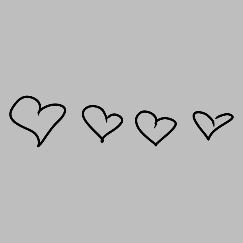vier Herzen symbol liebe