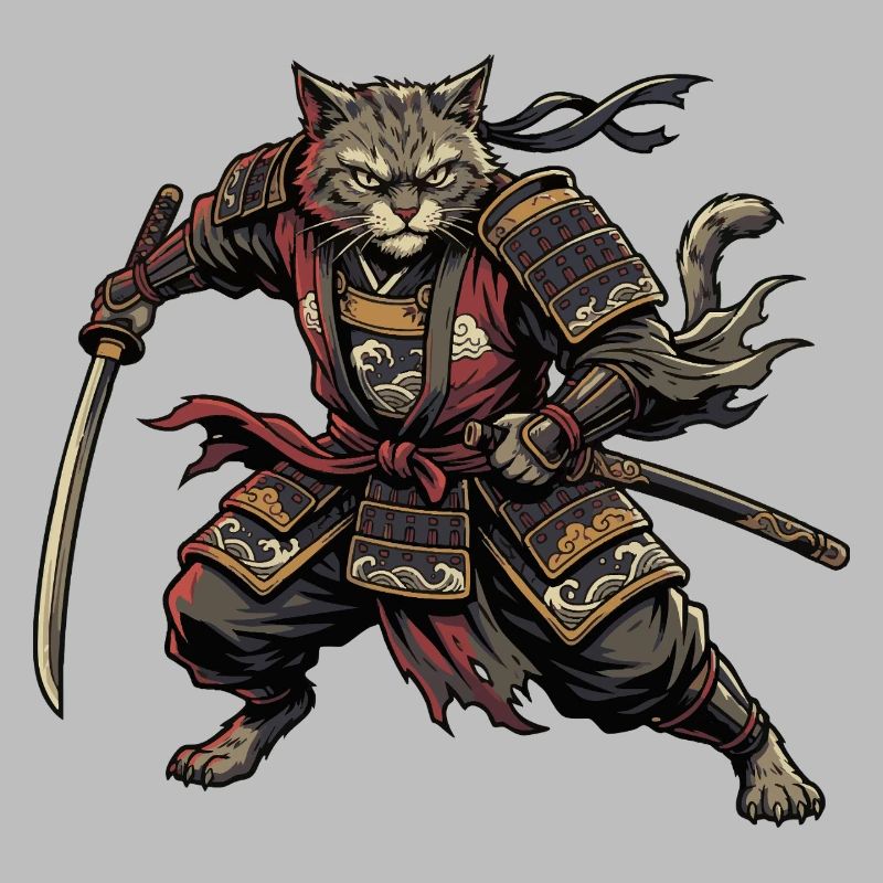 Katzen-Samurai Krieger