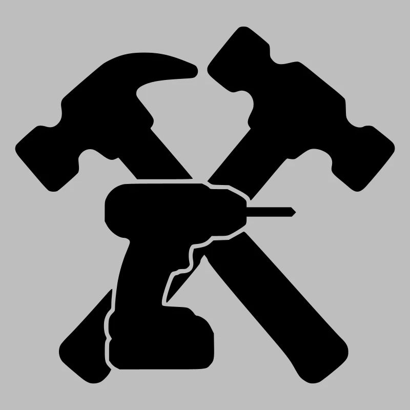 Marteaux à outils, silhouette de perceuse