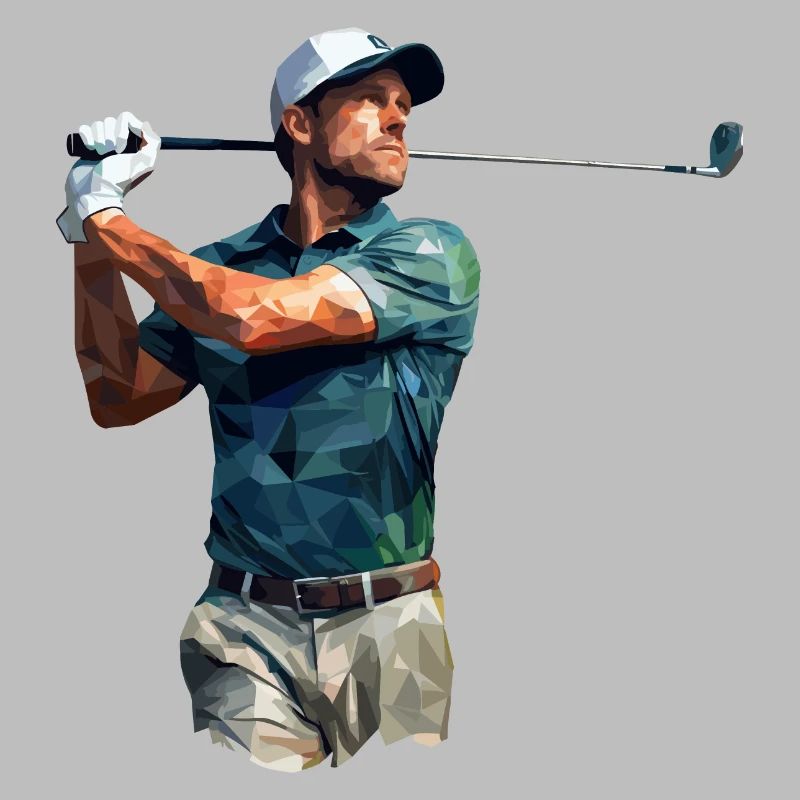 Golfer im Polygon Style