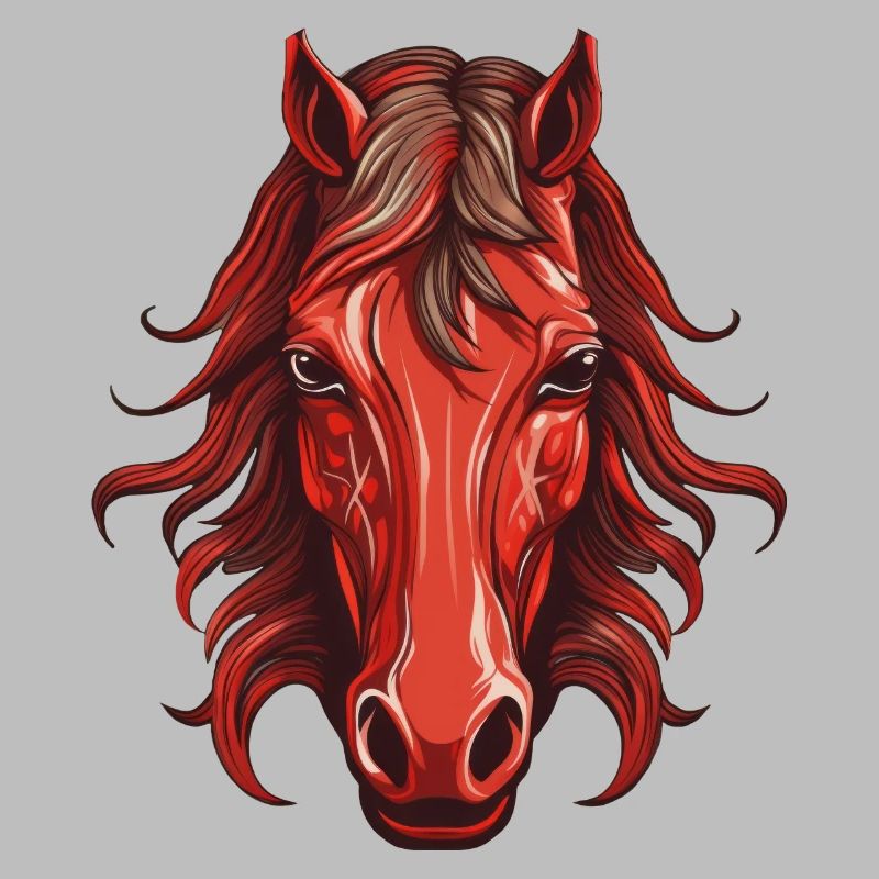 Rotes Pferd - Pferdekopf Design
