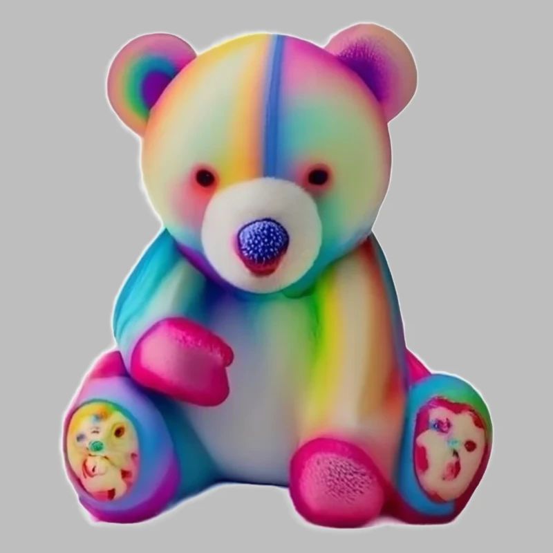 Multicolored teddy bear