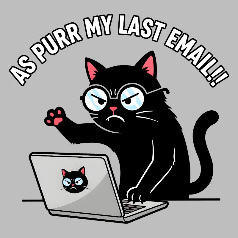 Alors que mon dernier e-mail Dessin de chat drôle