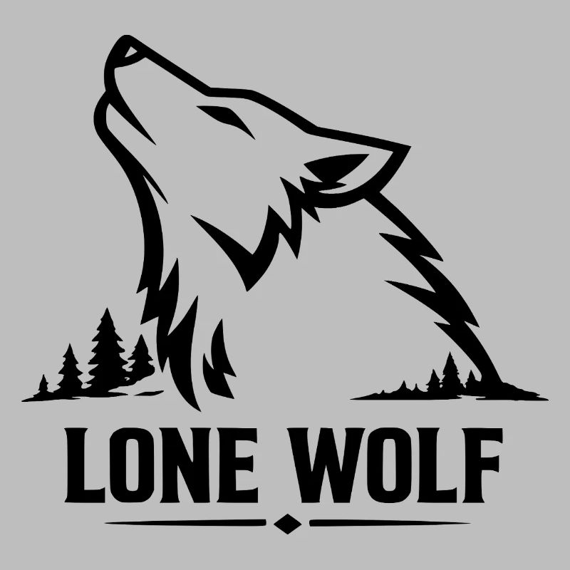 Lone Wolf Howling Wolf Wolf Head Design