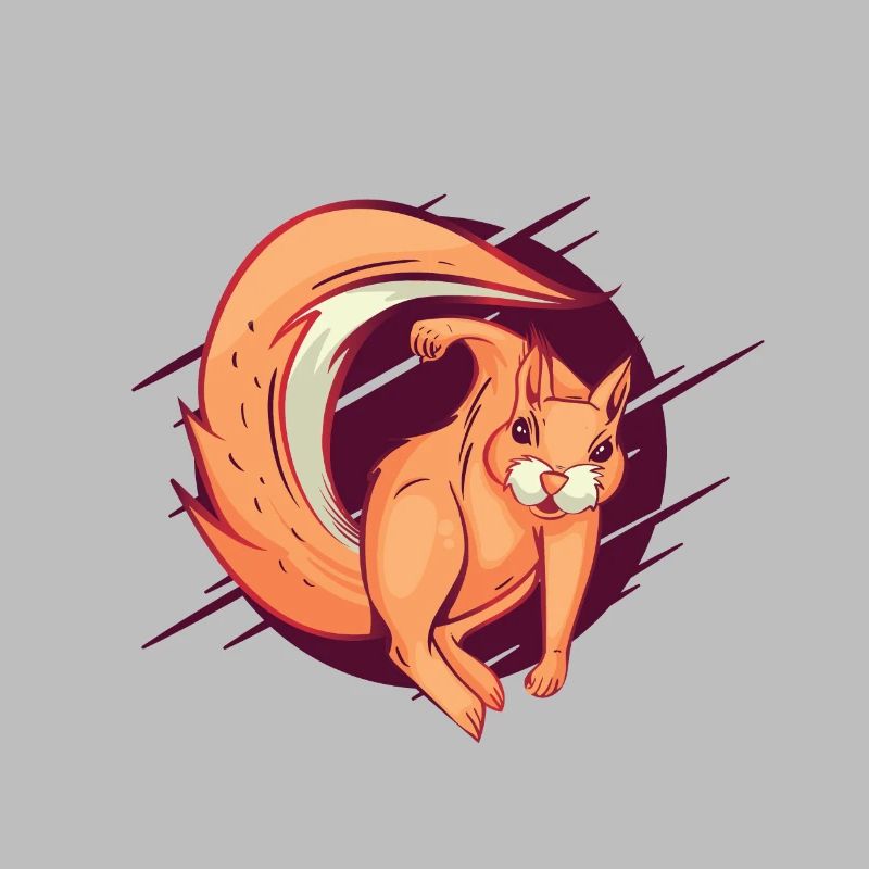 Aggressive squirrel with a punch punch
