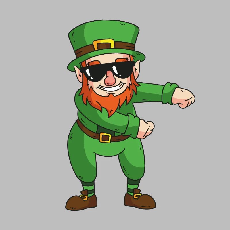 Irish leprechaun makes floss dance sunglasses