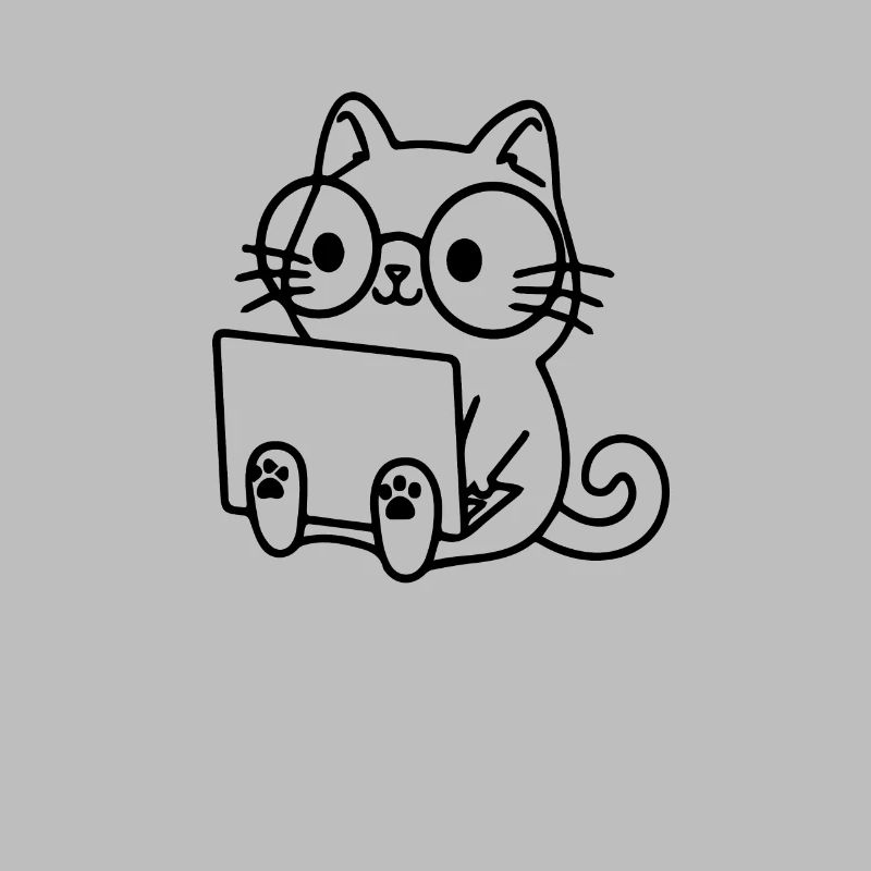 Programmierer Coding Nerd Katze