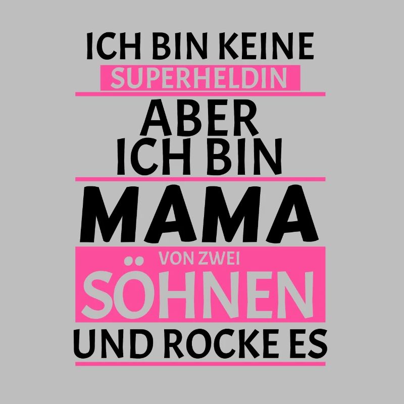 Superheldin Mama Zwei Söhne Spruch Geschenk