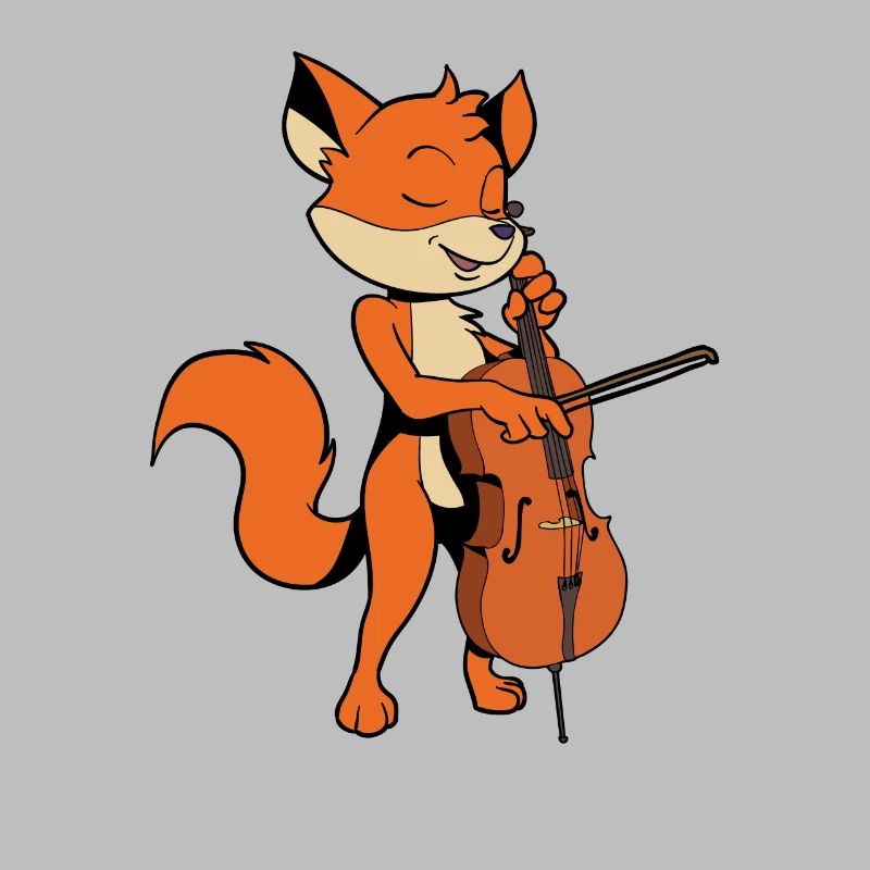 Comic Fuchs joue du violoncelle