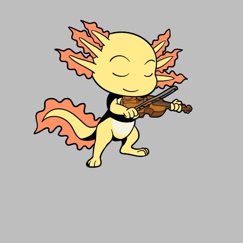 Comic Axolotl joue du violon