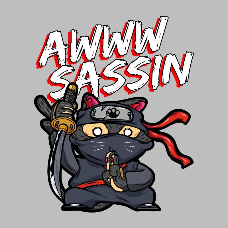 Cool Awwwsassin Samurai Cat Drôle de chat Ninja