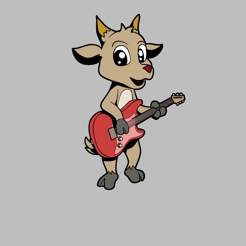Comic Ziege spielt E-Gitarre
