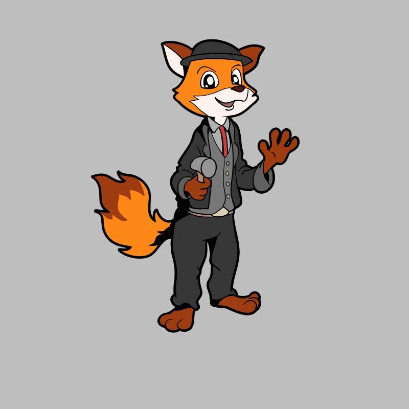 Comic Fuchs als Zimmermann