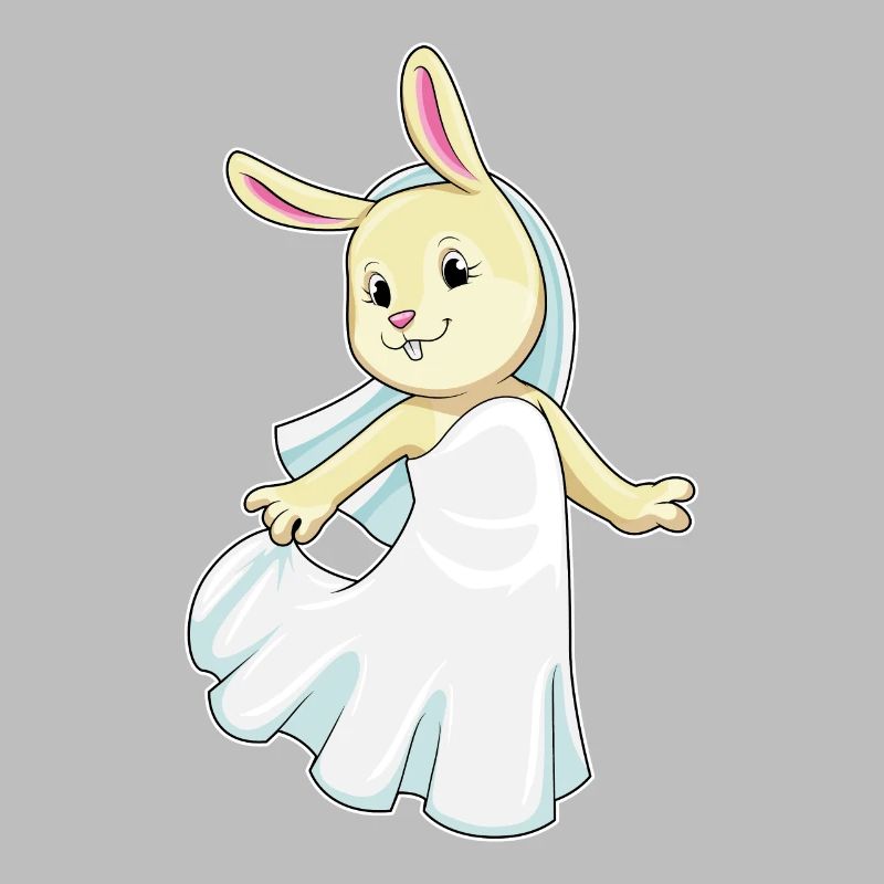 Rabbit as bride with veil