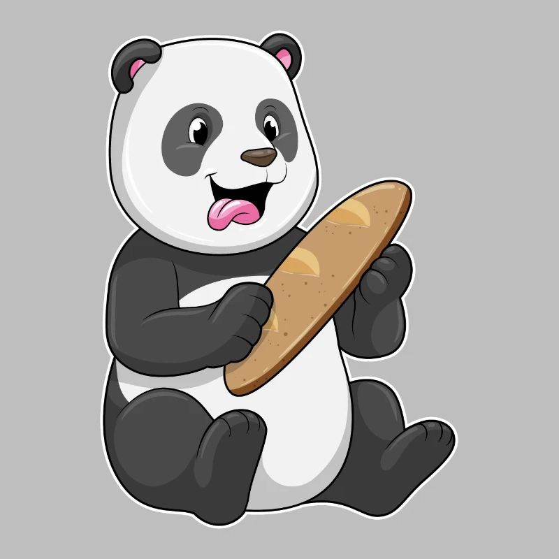 Panda as a baker with bread