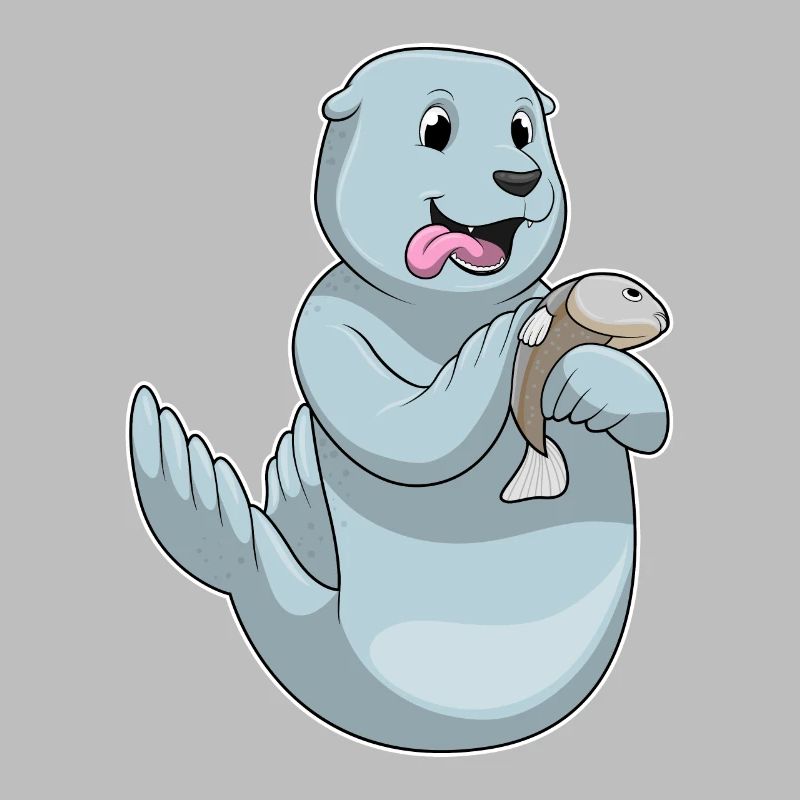 Seal with fish
