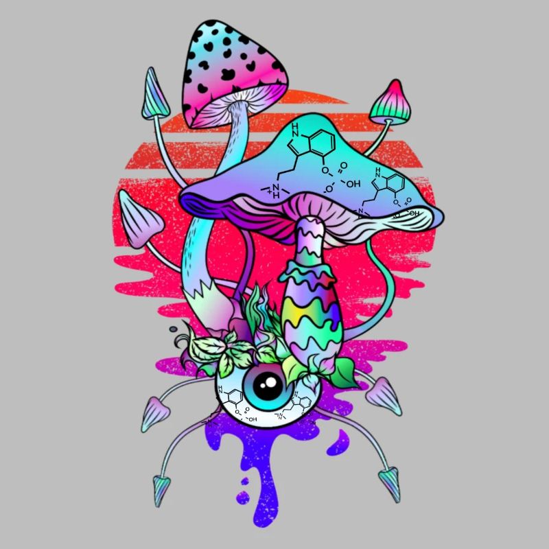 Psychedelic Magic Mushrooms Vaporwave