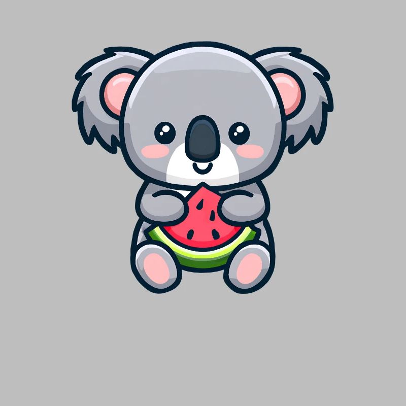 Le koala sucré mange de la pastèque rouge