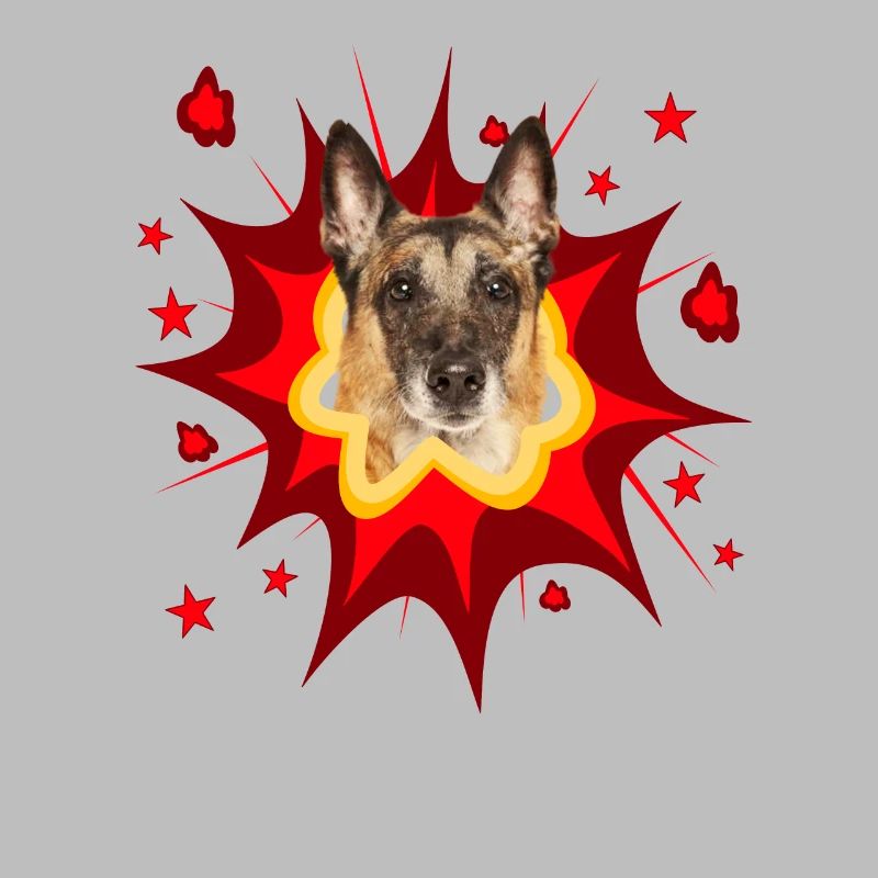 Comic Hund Design - Pow - Malinois