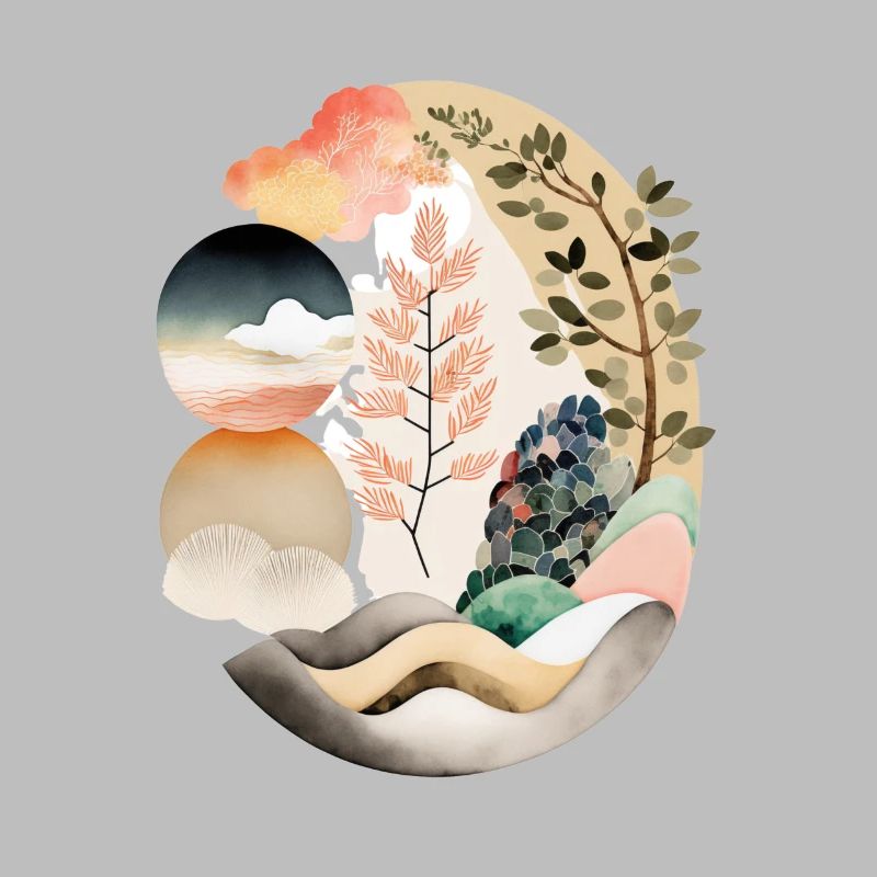 Japandi egg, rundes Design im japandi Style