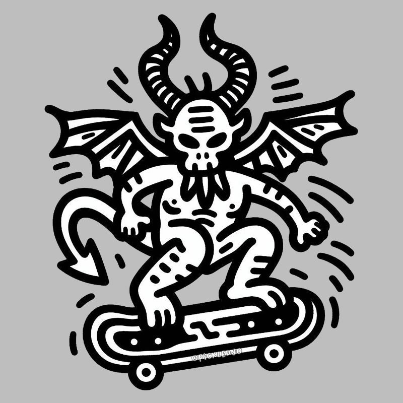 Devil Skateboard Doodle
