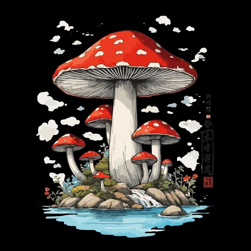 Retro Toadstool Art Mushroom Picker Design